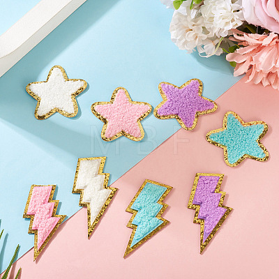 8Pcs 8 Colors Polyester Self-adhesion Embroider Thread Iron on/Sew On Patches PATC-TA0001-35-1