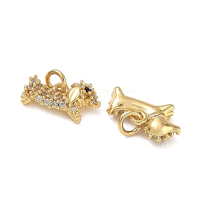 Brass Micro Pave Black Cubic Zirconia Charms CU-CBAF0F8-08G-1