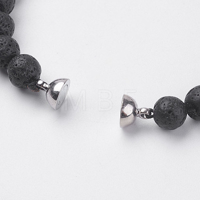 Natural Lava Rock Beads Bracelets BJEW-E326-16C-1