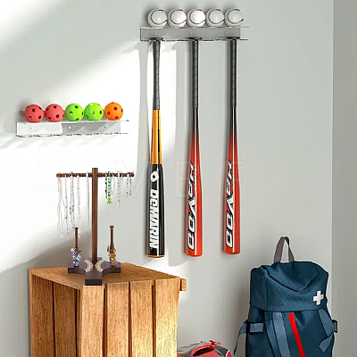 Baseball T Bar Wood Jewelry Display Stands for Necklaces Bracelets Rings ODIS-WH0177-011-1
