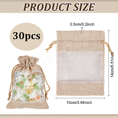 30Pcs Linen Pouches ABAG-BC0001-42-1