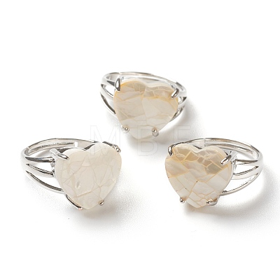 Adjustable Natural Shell Finger Rings RJEW-H540-A-1