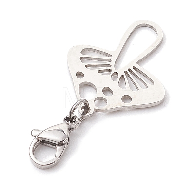 Non-Tarnish Hollow Mushroom 201 Stainless Steel Pendant Decoration HJEW-JM01978-02-1