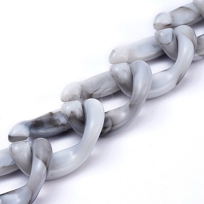 Handmade Acrylic Curb Chains AJEW-JB00605-01-1