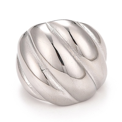 304 Stainless Steel Textured Chunky Ring RJEW-B040-19P-1