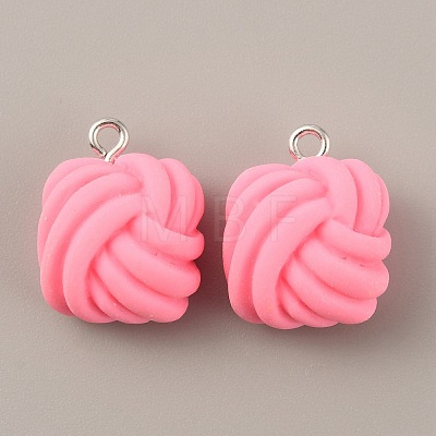 Opaque Resin Pendants RESI-WH0029-24P-05-1