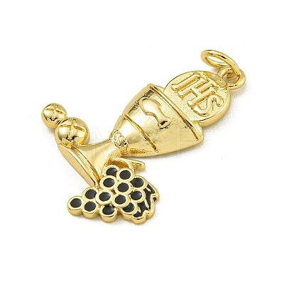 Rack Plating Brass Enamel Pendants X-KK-U029-14G-1