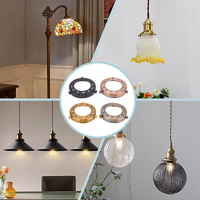 4Pcs 4 Colors Iron Lamp Shade Retaining Ring FIND-FG0002-64-1