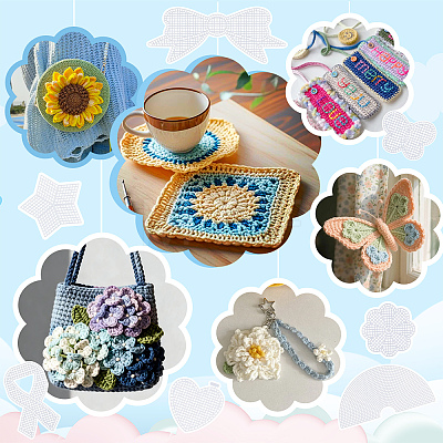 100Pcs 10 Styles DIY Plastic Canvas Shapes DIY-WA0001-30-1