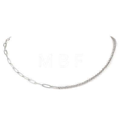 304 Stainless Steel Paperclip Chain Rolo Chain Necklaces NJEW-JN05771-1