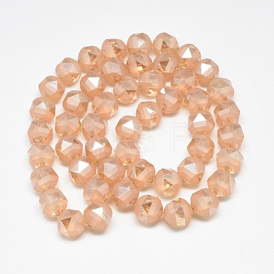 Electroplate Glass Beads Strands EGLA-Q085-12mm-05-1