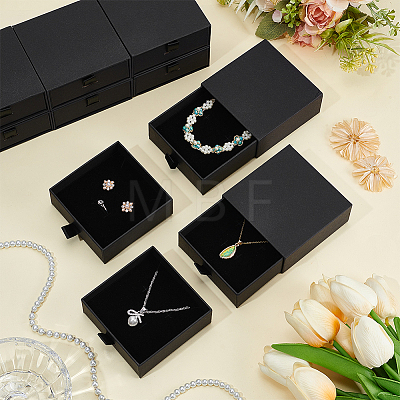 Cardboard Jewelry Set Packing Drawer Boxes CON-WH0115-43B-1