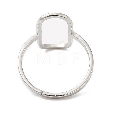 304 Stainless Steel Hollow Rectangle Adjustable Ring for Women RJEW-M149-31P-1