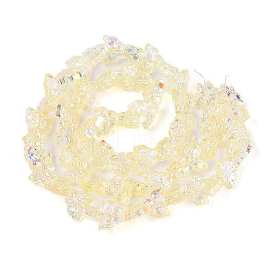 Electroplate Transparent Glass Beads Strands EGLA-T029-06E-1