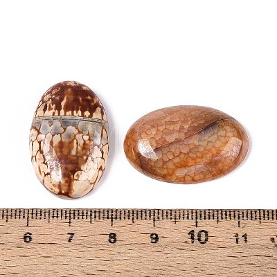 Dyed Natural Fire Agate Cabochons G-Q957-02B-20x30-1