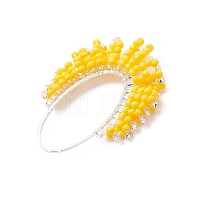 Glass Seed Beaded Pendants PALLOY-MZ01260-01-1