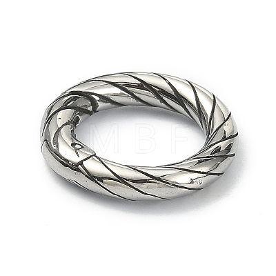 Tibetan Style 316 Surgical Stainless Steel Spring Gate Rings STAS-E191-03AS-02-1