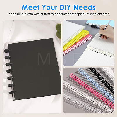 Plastic Loose Leaf Book Binder Hinged Rings AJEW-GF0015-32A-1