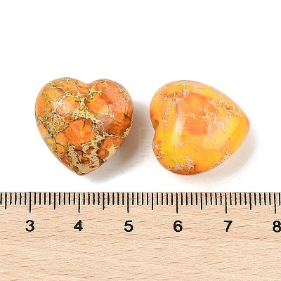 Dyed Natural Imperial Jasper Heart Palm Stone G-Q021-03E-1