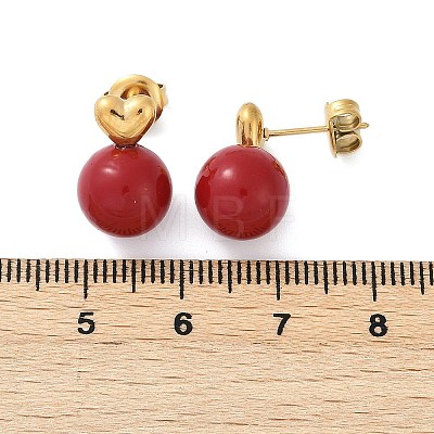 304 Stainless Steel Enamel Stud Earrings EJEW-G423-11G-1