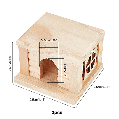 AHANDMAKER Pine Wood Hamster House DIY-GA0001-67-1