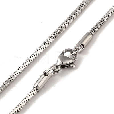 Non-Tarnish 201 Stainless Steel Snake Chain Necklaces for Men NJEW-M218-02B-P-1