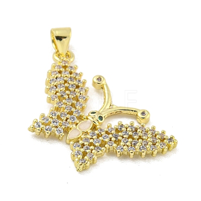 Real 18K Gold Plated Brass Micro Pave Cubic Zirconia Pendants KK-R159-08A-G-1