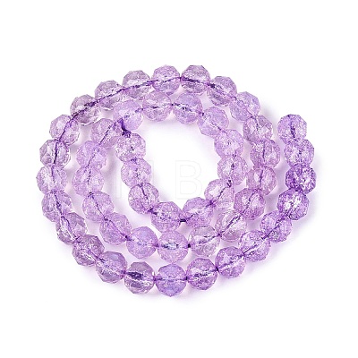 Crackle Transparent Glass Beads Strands GLAA-Q108-02A-07-1