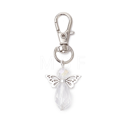 10Pcs Angel Glass Pendant Decorations HJEW-JM02676-1