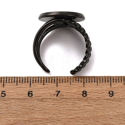 304 Stainless Steel Cuff Ring Components STAS-P454-01E-B-1