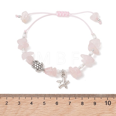 Turtle Alloy Charm Bracelets BJEW-MZ00329-02-1