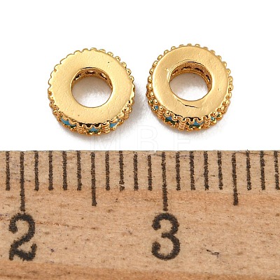 Rack Plating Brass Micro Pave Cubic Zirconia Beads KK-U030-30G-08-1