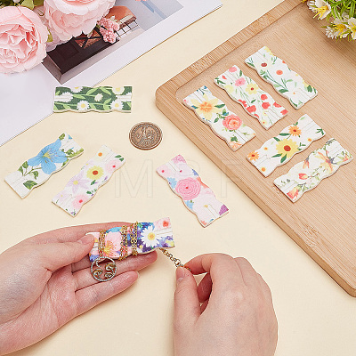 10Pcs 10 Styles Flower Printed Felt Necklace Display Cards DIY-SC0033-86A-1