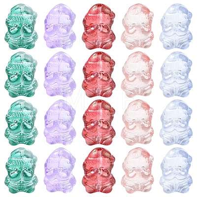 40Pcs Christmas Theme Transparent Glass Beads GLAA-FS0001-87A-1