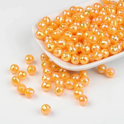 Faceted Colorful Eco-Friendly Poly Styrene Acrylic Round Beads SACR-K001-8mm-74-1