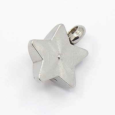 201 Stainless Steel Rhinestone Star Charm Pendants RB-M030-01-1