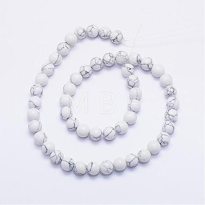 Synthetic Howlite Bead Strands G-F425-37-8mm-1