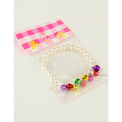 Fashion Imitation Acrylic Pearl Stretchy Bracelets for Kids X-BJEW-JB01056-01-1