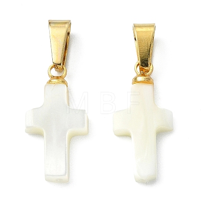 Natural White Shell Pendants PALLOY-JF05487-1