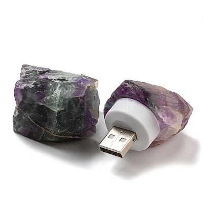 Nuggets Natural Fluorite USB Night Light G-Q170-02B-1