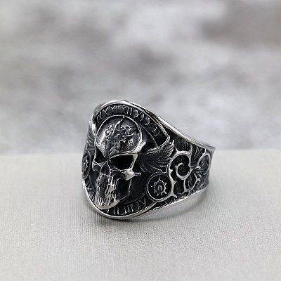 Retro 304 Stainless Steel Finger Rings for Men WG16CDF-01-1