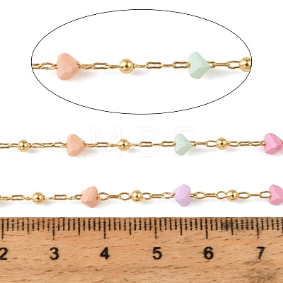 Handmade Brass Glass Beaded Chains GL-CBA1C06-13G-1