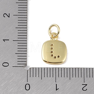 Rack Plating Brass Micro Pave CLear Cubic Zirconia Charms KK-E110-14G-J-1