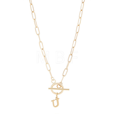 304 Stainless Steel Letter Pendant Necklaces NJEW-LP0001-52U-G-1