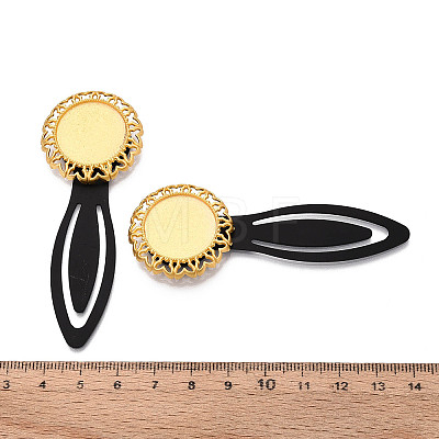 Alloy & Iron Bookmark Cabochon Settings PALLOY-N184-07G-1