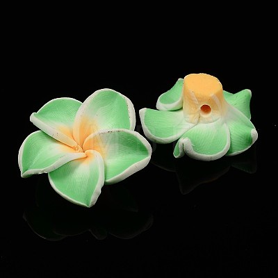Handmade Polymer Clay 3D Flower Plumeria Beads CLAY-Q192-15mm-M-1