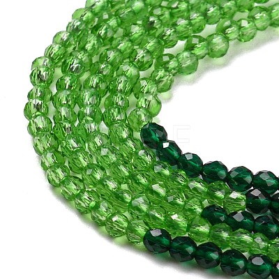 Transparent Gradient Color Glass Beads Strands GLAA-H021-01A-32-1