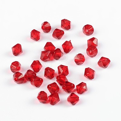 Faceted Bicone Transparent Acrylic Beads DBB6mm06-1