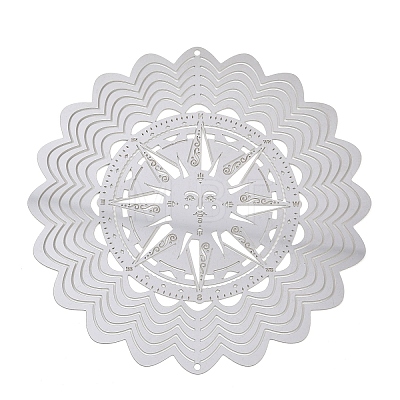 201 Stainless Steel 3D Rotating Hanging Wind Spinner STAS-B122-01P-06-1