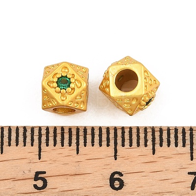 Brass Pave Cubic Zirconia Beads KK-A292-07MG-01-1